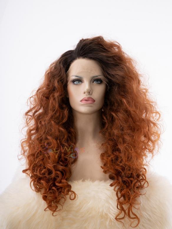 Human Hair Full Lace Wig Curly Ash Brown