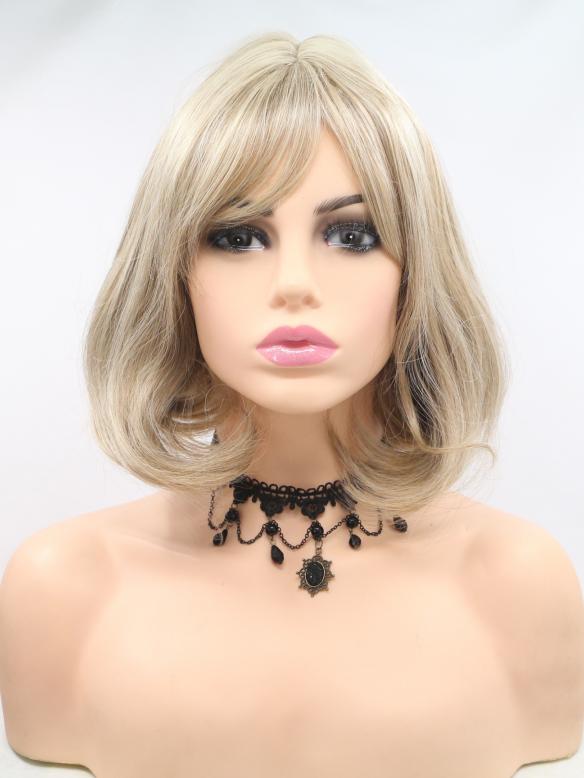 Human Hair Full Lace Wig Curly Ash Brown