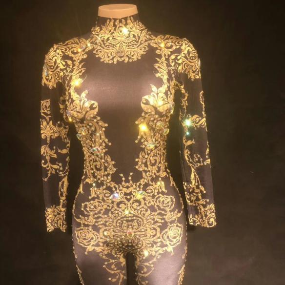 Silver/ Gold Pattern Bodysuit