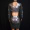 Multi-color Rhinestone Mirro-like Silver Outfit