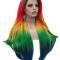 Custom Rainbow Color Lace Front Wig