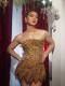 Golden Feather Pattern & Rhinestone Dress