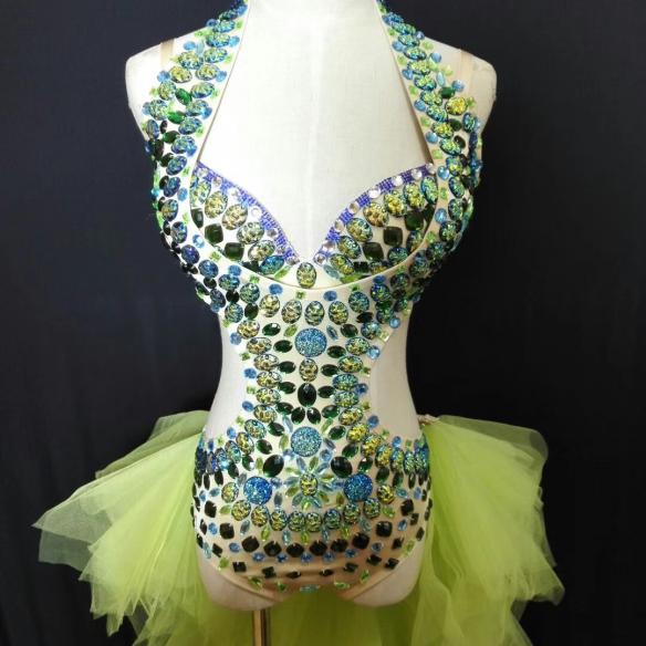 Multi- color Rhinestone Tail Outfit