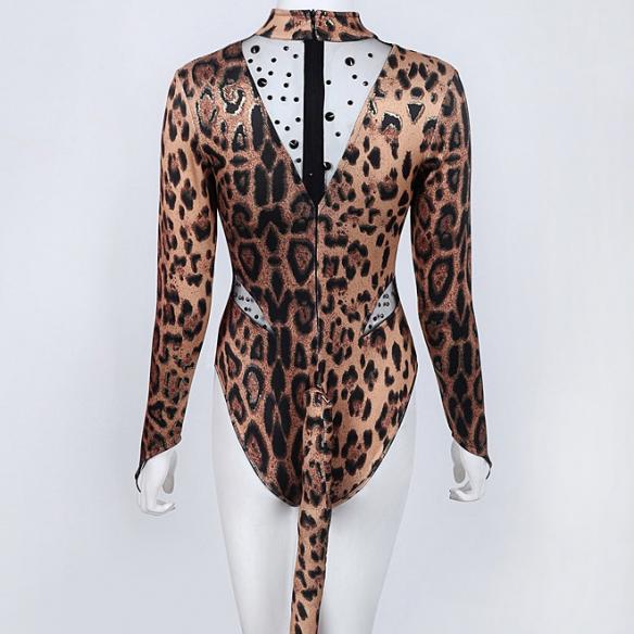 Leopard Coverall Showgirl Catsuit