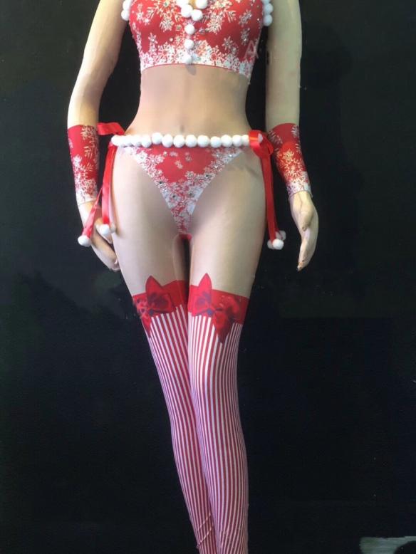 Christmas Sleeveless Bodysuit (include gloves)