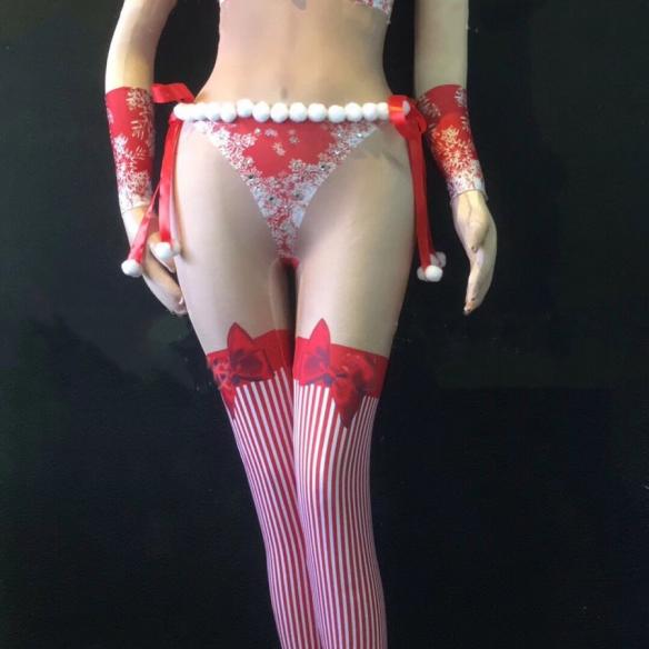 Christmas Sleeveless Bodysuit (include gloves)