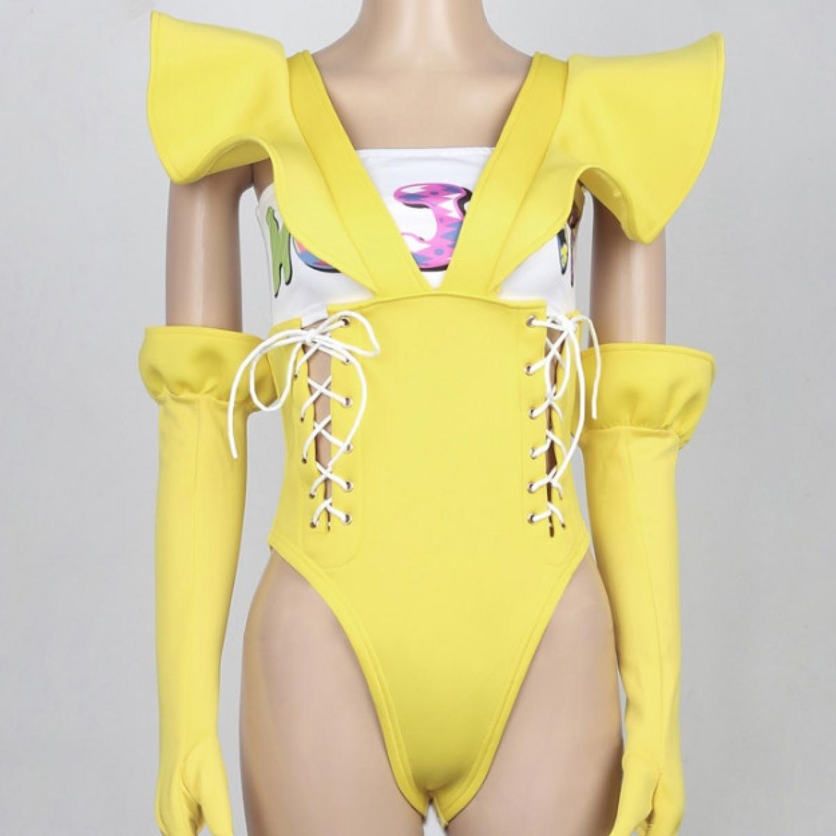yellow leotard