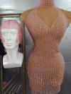 Pink Rhinestone Dress (includes headdress)