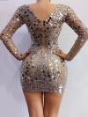 V Shape Sequin Dress
