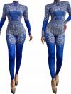 Blue Rhinestone Bodysuit