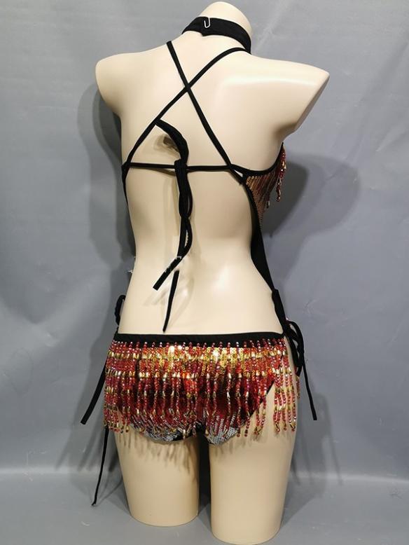 Red & Green Sequin Leotard (include necklace)