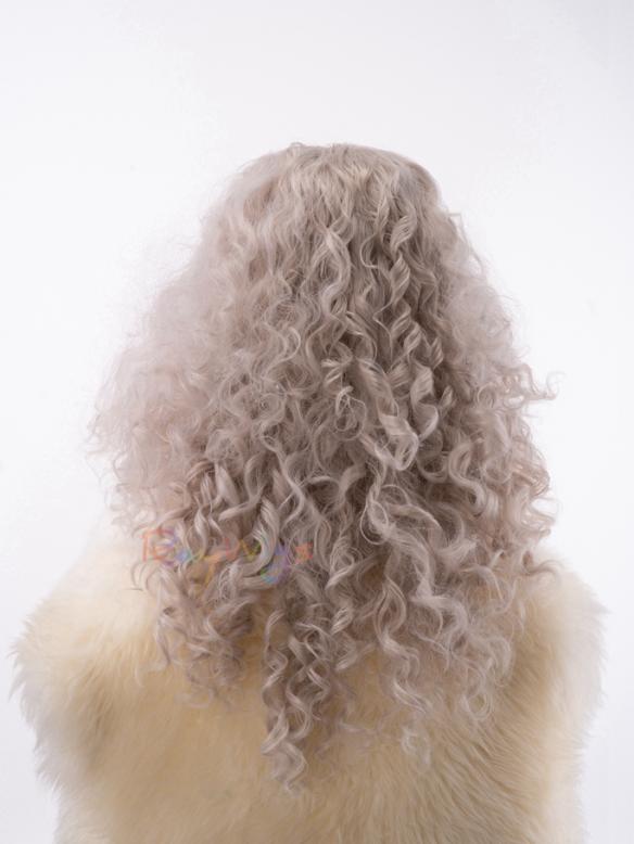 Human Hair Full Lace Wig Curly Ash Brown