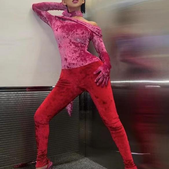 Pink Velvet Bodysuit