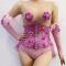 Pink Rhinestone Bowknot Leotard