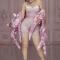 Pink Rhinestones Nude Bodysuit