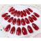 Glossy Wine Red Pointed Fake Nails 