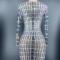 Grid Flashing Rhinestones See Through Dress