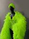 Neon green mesh cloak & leotard suit