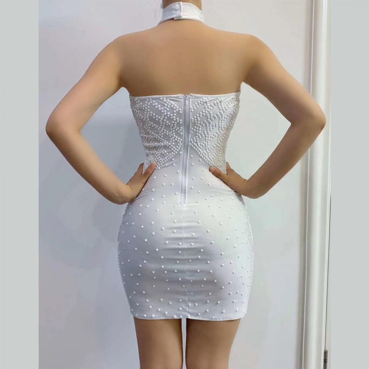 white sequin strapless dress
