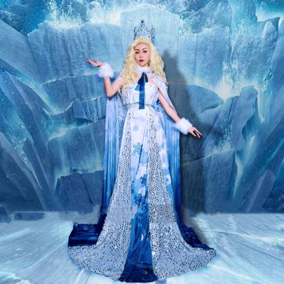 Elsa Style Stage Drag Dress(includes cloak)