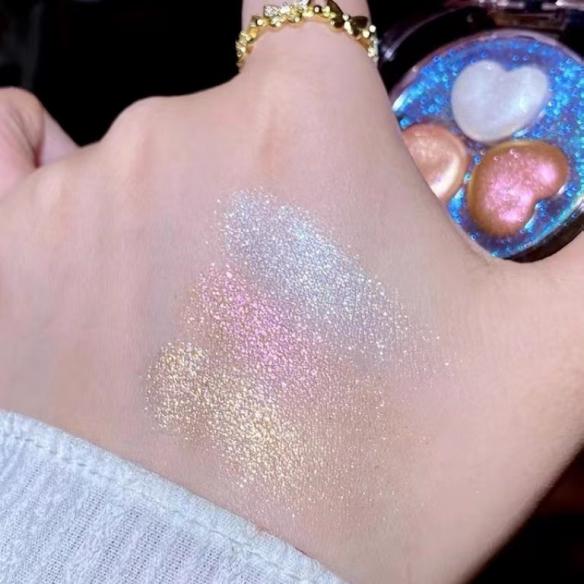 Three colors heart shape mixed highlighters