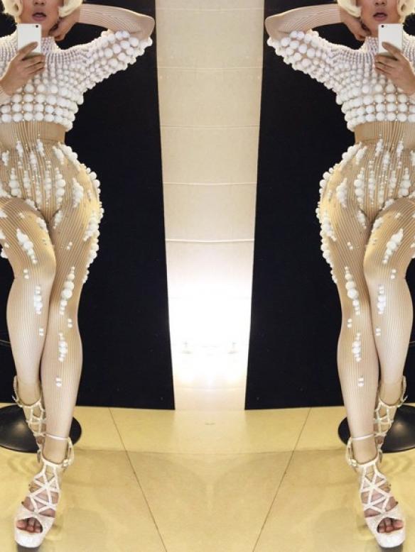 WHITE BRIELLA DRAG JUMPSUIT