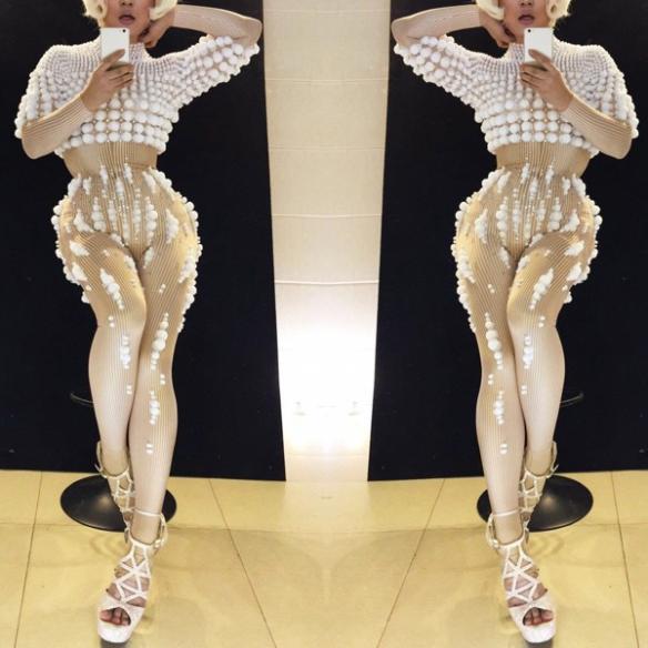 WHITE BRIELLA DRAG JUMPSUIT