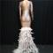 White Crystallized Feather Maxi Dress