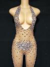Silver Rhinestones Drag Bodysuit
