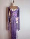 Purple sequin fringle leotard