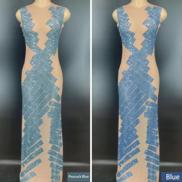 Various Colors Rhinestone Dress