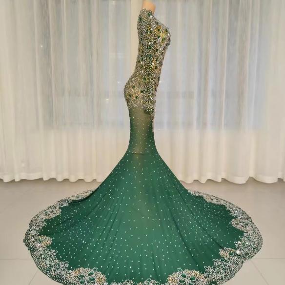 Various colors customized rhinestone dress