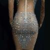 Skincolor Sparkly Rhinestone Dress