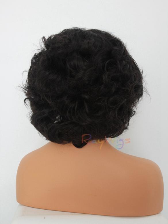 Human Hair Full Lace Wig Curly Ash Brown