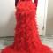 Custom red feahther gowns