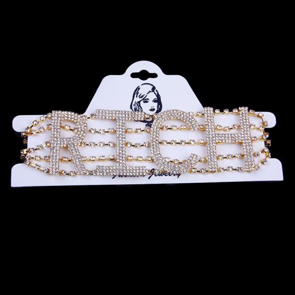 RICH Shape Rhinestone Choker