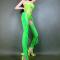 Black/ Fluorescent Green Ruffle Two Pieces Bodysuit