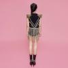 Black Crystallized Sequin Fringe Suit
