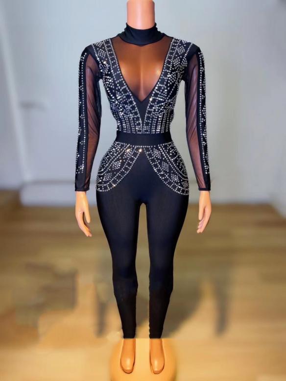 Black Drag Costume Bodysuit