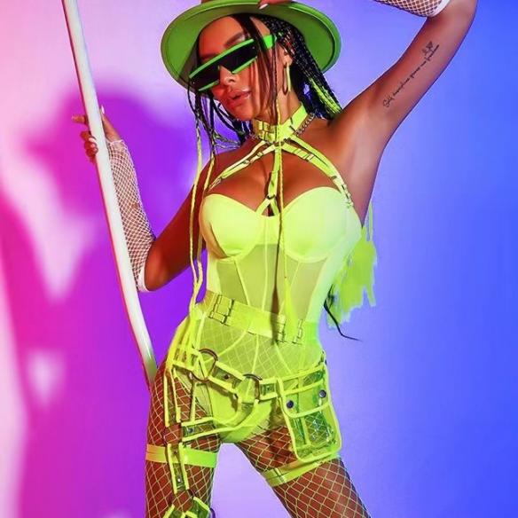 Full set fluorescence green suit