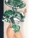 Green Leave Print Leotard (include hat)