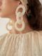 Double circle pearl earrings