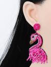Pink Flamingo Handmade Beaded Stud Earrings
