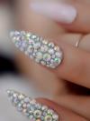 24 PCS Drag Nail Pink And Rhinestones