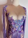 Purple sequin fringle leotard