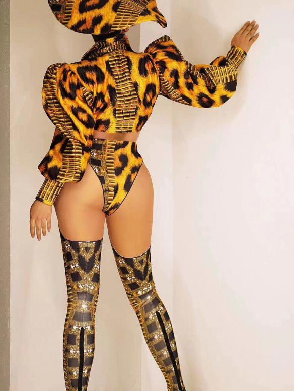 Full Set Leopard Print Suit (inlcude hat & foot cover)