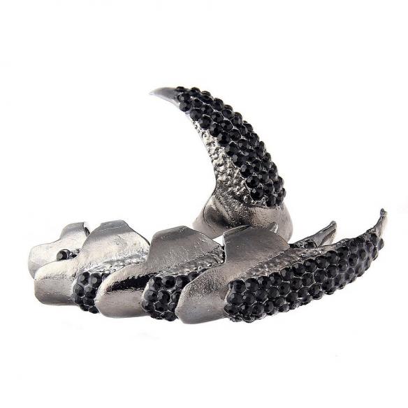 Rhinestone Claw Nail Rings (Set Of 10)