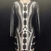 Black and White Grid Shiny Dress
