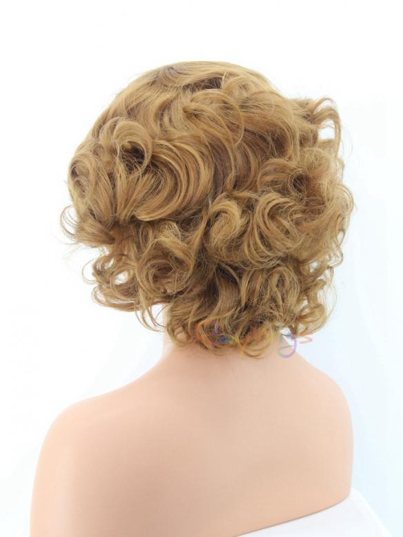 Human Hair Full Lace Wig Curly Ash Brown