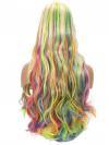 Blonde mix rainbow color wig